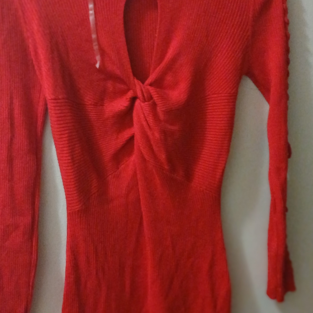 No Boundaries Vibrant Red Ribbed Dress